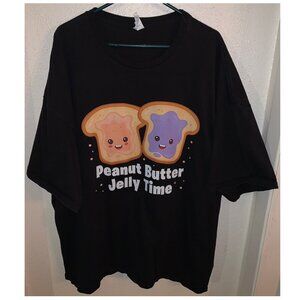 Peanut Butter Jelly Time Men's Black T-Shirt (size 3XL)